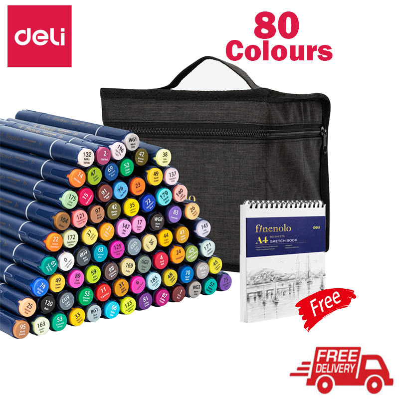 Dual Markers 24 Colored broad Paint– Sketch Drawing Designer