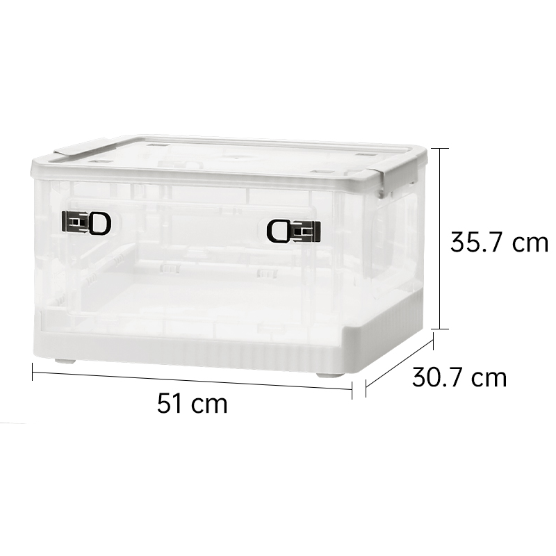 Deli Foldable Storage Bin Visible High Capacity Box with Roller Design